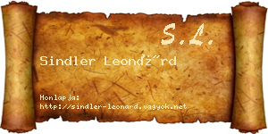Sindler Leonárd névjegykártya