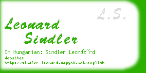 leonard sindler business card